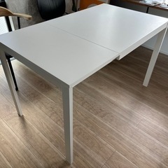 IKEA　伸長式テーブル, ホワイト, 80/120x70 cm