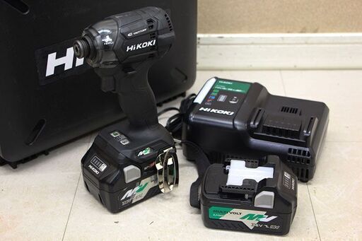 HiKOKI ハイコーキ マルチボルト コードレスインパクトドライバ WH36DC 2XPS BSL36A18 バッテリー2個 充電器付き ストロングブラック (D5765amxwY)