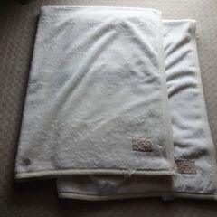 未使用に近い米国デュポン社製生地のオフホワイトの毛布2枚