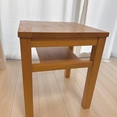 【MUJI 無印良品】木製 サイドテーブル ベンチ／板座／オーク材