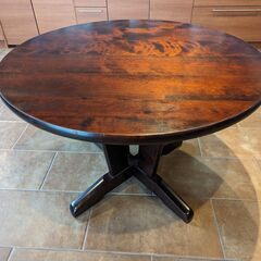 販価30万！【北海道民芸家具】高級ダイニングテーブル 円形テーブル 丸テーブル