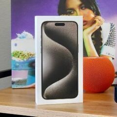 iPhone 15Pro max unbox, color natural titanium, storage 256