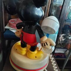 昭和レトロ 固定電話　ミッキーマウス ダイヤル式電話
　アナログ　ビンテージ