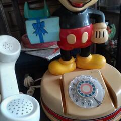 昭和レトロ 固定電話　ミッキーマウス ダイヤル式電話
　アナログ　ビンテージ