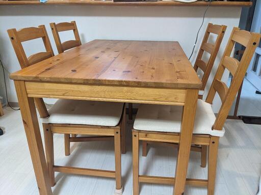 IKEA無垢材ダイニングテーブル・チェアセット