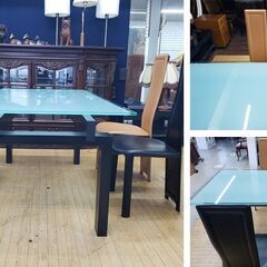 f3美品カリガリス　リメイクダイニングテーブル＆大塚家具　ハイバックチェアセット