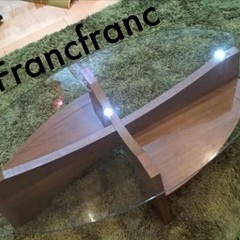 Franc franc ローテーブル　ガラステーブル