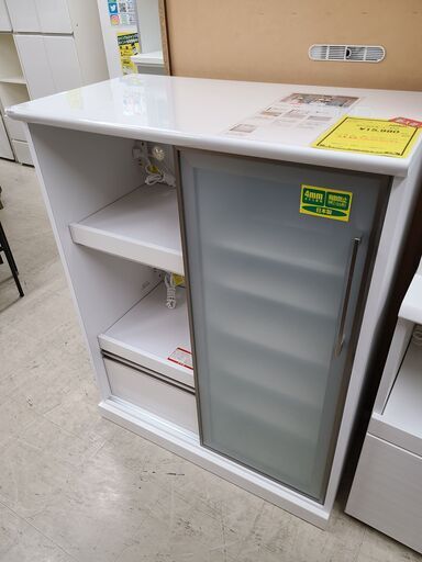 J4910　古賀家具　ハーフキッチンボード　カウンター　リコ　ホワイト　クリーニング済　【リユースのサカイ柏店】