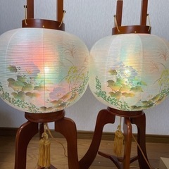 盆提燈　岐阜ちょうちん　回転灯籠　1対2箱　木製　高級