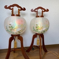 盆提燈　岐阜ちょうちん　回転灯籠　1対2箱　木製　高級