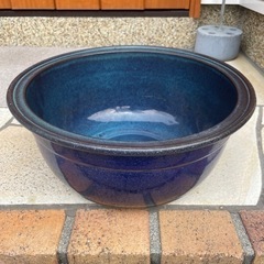 陶器製水蓮鉢（中）メダカ・スイレン育成に