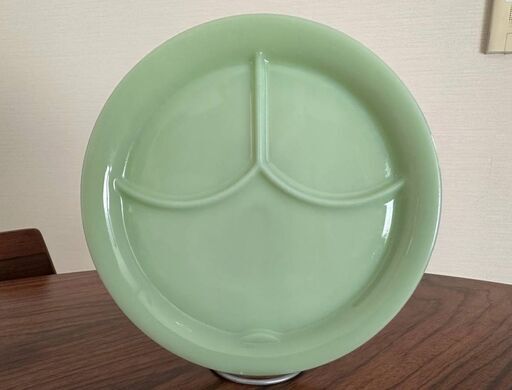 Vintage Fire King Jadeite mid-century divided diner plates (5) ヴィンテージ ファイヤーキング ジェダイト ミッドセンチュリー ディバイダー プレート (5)