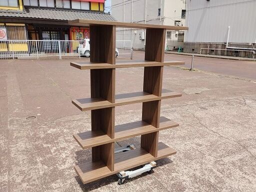 木製５段ラック　オープンシェルフ『中古美品、背面小傷あり』