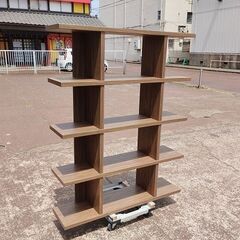 木製５段ラック　オープンシェルフ『中古美品、背面小傷あり』