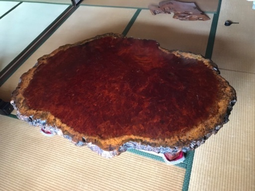 花梨 一枚板 机 W153×L109×H32cm 座卓 飾り 和風 和室 和家具 座敷 旅館 天然木 木製 木目