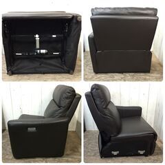 NITORI/ニトリ リクライニングソファ 電動 二人掛け ダークブラウン系