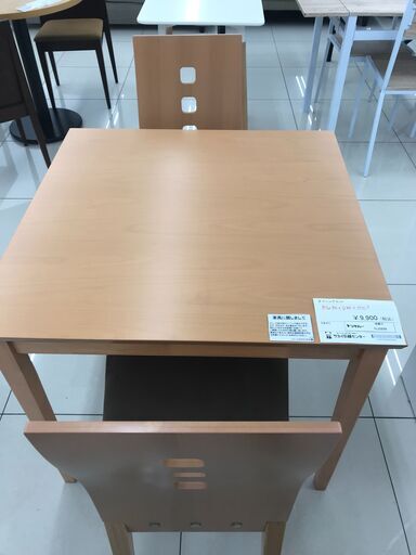 ★ジモティ割あり★  ダイニイグテーブルセット ナチュラルブラウン H71.5×D80×W80 クリーニング済み HJ3298