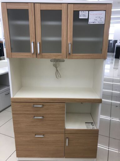 ★ジモティ割あり★  レンジボード ナチュラルブラウン H180.5×D41.5×W100.5 クリーニング済み HJ3299