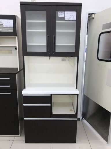 ★ジモティ割あり★  レンジボード ダークブラウン H201×D41.5×W80 クリーニング済み HJ3301