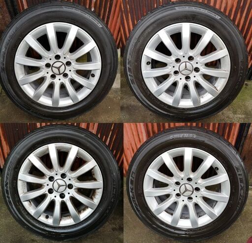 手渡し】【アルミ＆タイヤ】ベンツ 純正 W211 Eクラス 16インチ 7.5J +