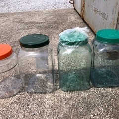 【お話し中】海苔瓶　ガラス製　4つセット　昭和レトロ