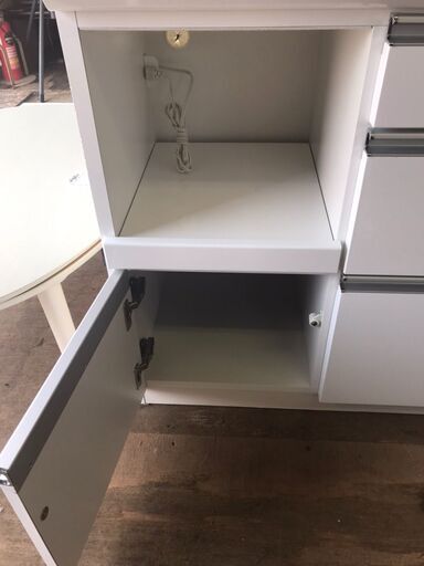 松田家具 レンジボード キッチンボード 食器棚 モイス加工 スライド扉