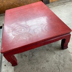 朱赤のローテーブル