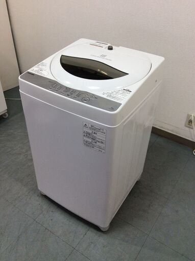 （9/25受渡済）JT8874【TOSHIBA/東芝 5.0㎏洗濯機】美品 2019年製 AW-5G6 家電 洗濯 簡易乾燥付