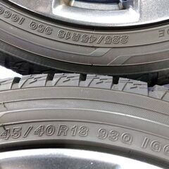 冬 ベンツ Cクラス【富山】☆美品☆スパルコ W205 ヨコハマ 225/45R18 冬 245/40R18 中古4本 車検対応（ベンツ純正センターキャップも対応）