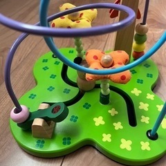 木のおもちゃ おさんぽくまさん　ルーピング　ビーズコースター　知育玩具