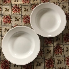 カレー皿　パスタ皿　2枚セット　パールライス　白