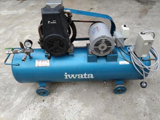 エアーコンプレッサー 業務用 イワタ 三相200V 1.5kw 80Lタンク