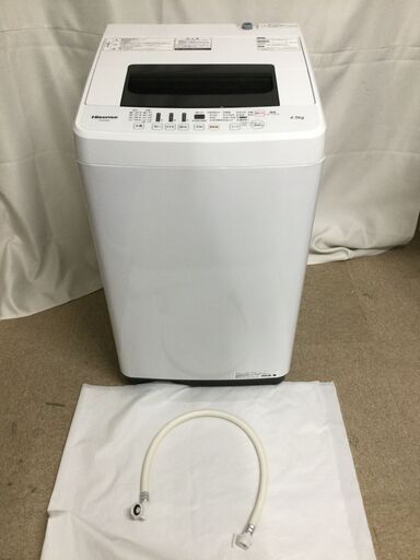 【北見市発】ハイセンス Hisense 全自動電気洗濯機 HW-E4502 2019年製 4.5㎏ 白 一人暮らし (E2817kkmsY)