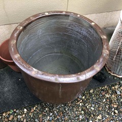 水瓶　甕　陶器　鉢　01　メダカ金魚