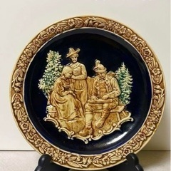 アンティーク　西ドイツ製 飾り皿 立体絵皿】陶器製とおもわれます...