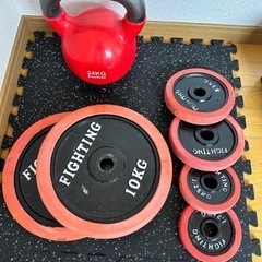 バーベルプレート　合計140kg以上！