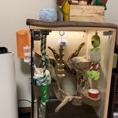 最終値引き！☆モモンガ・インコ等ゲージ（LEDライト・ヒーター3つ付き）☆引取り限定