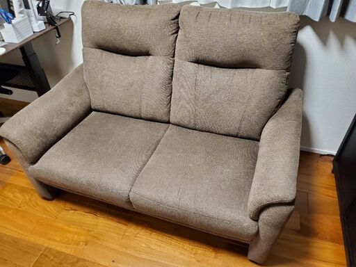 ニトリ 2人掛け布張りソファ(ナルタ 布KD BR) 1人掛けソファ 布