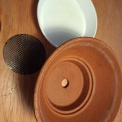 陶器鉢と水受け皿