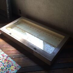 イギリス アンティーク ガラス ケース ディスプレイ 陳列棚 開閉式 店舗 什器 テーブル天板にも