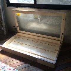 イギリス アンティーク ガラス ケース ディスプレイ 陳列棚 開閉式 店舗 什器 テーブル天板にも