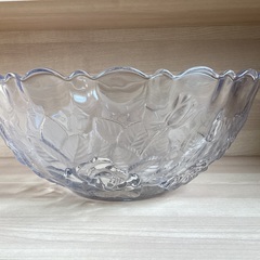 2406-02 ガラス製フルーツ皿　バラ柄