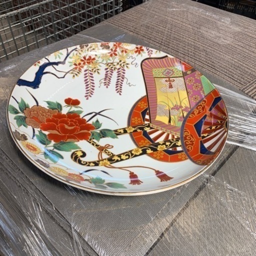 有田焼 華山窯 花車 飾り皿　皿鉢　大皿