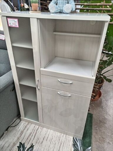 ホワイト木目調ミニレンジ台