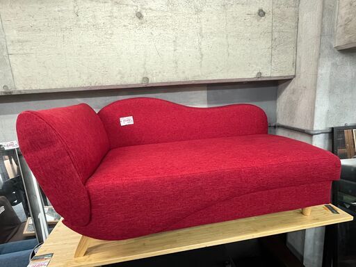 リサイクルショップどりーむ天保山店　No13294　ソファー　座面下収納付き　赤色　ソファーベット