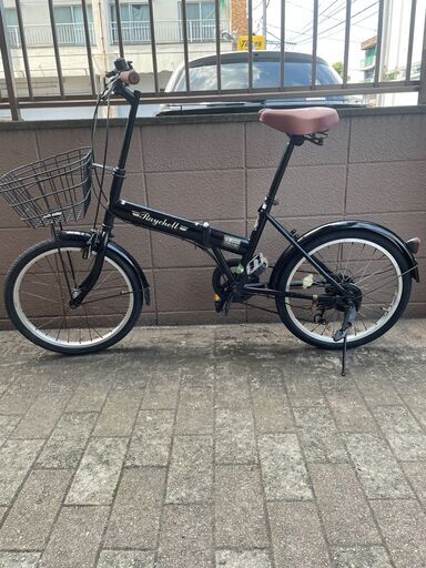 リサイクルショップどりーむ荒田店 No1271 折りたたみ自転車　２０インチ　ミニベロ　ギア切り替え付き　カゴ付き　便利な折り畳み自転車♪