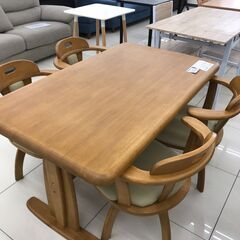 ★ジモティ割あり★  ダイニングテーブルセット ナチュラルブラウン H70×D80×W135 クリーニング済み HJ3326 ☆ジモティ割あり☆ ダイニングテーブルセット ナチュラルブラウン H70
