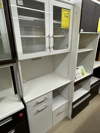 ジモティ来店特価!!　　食器棚　コガクラフト　ホワイト　　J-0602