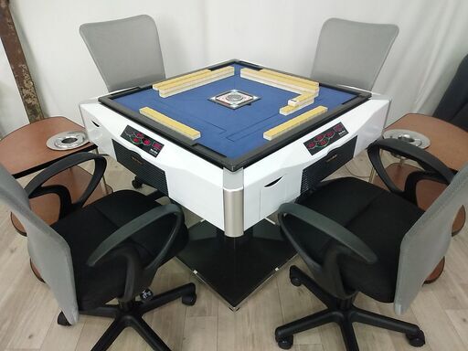 ★全自動麻雀卓　昇龍Ⅱ＋WAUWAK＋新品椅子＋中古３段サイド＜配牌、ドラ出し、その他、新品３０ｍｍ大牌＞★ OH済み！