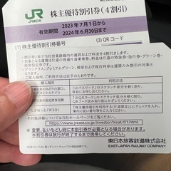 JR東日本　株主優待券　四割引き